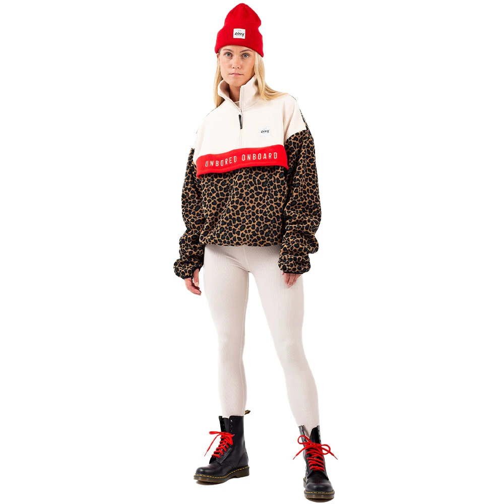 Eivy Ball Fleece Mid Layer Offwhite & Leopard Damen – Bild 5