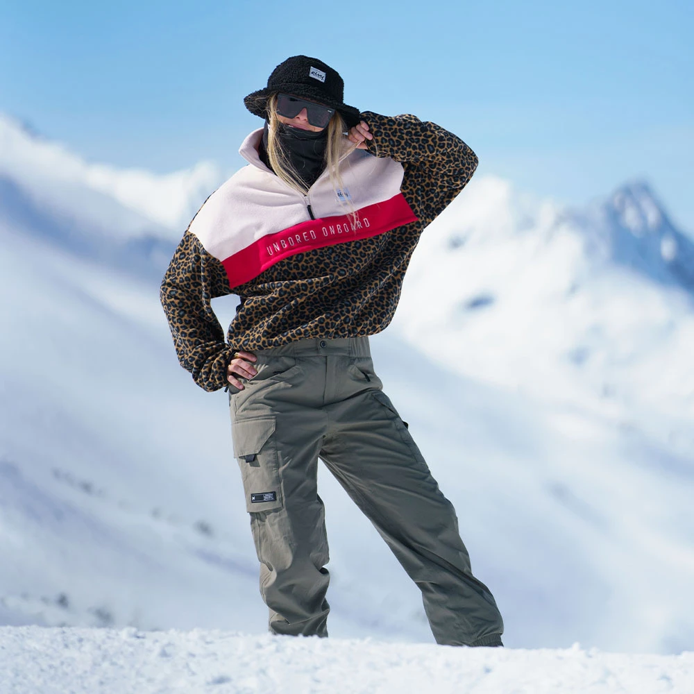 Eivy Ball Fleece Mid Layer Offwhite & Leopard Damen – Bild 7