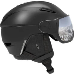 Salomon Pioneer Visor Skihelm Black/Silver Uni Herren