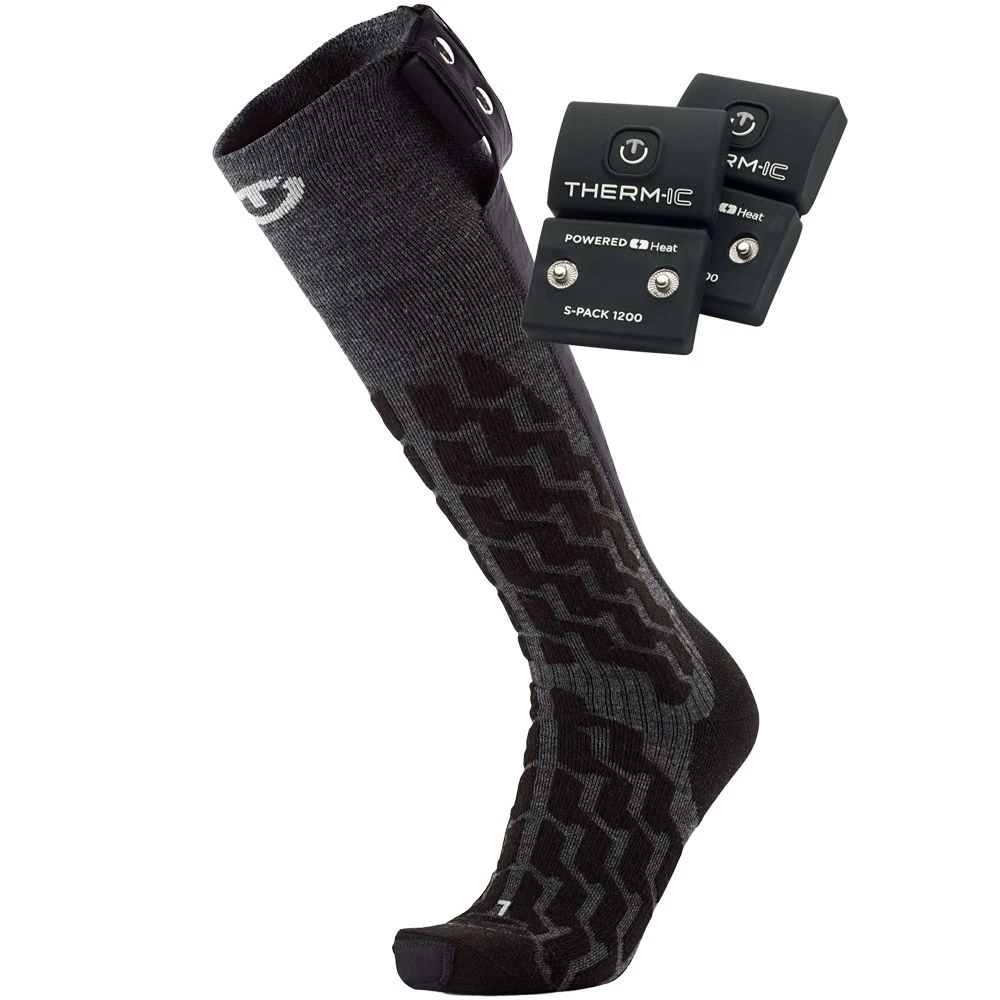 Therm-ic Heat Fusion Uni Set 1200 Heiz-Socken Black/Grey Damen, Herren